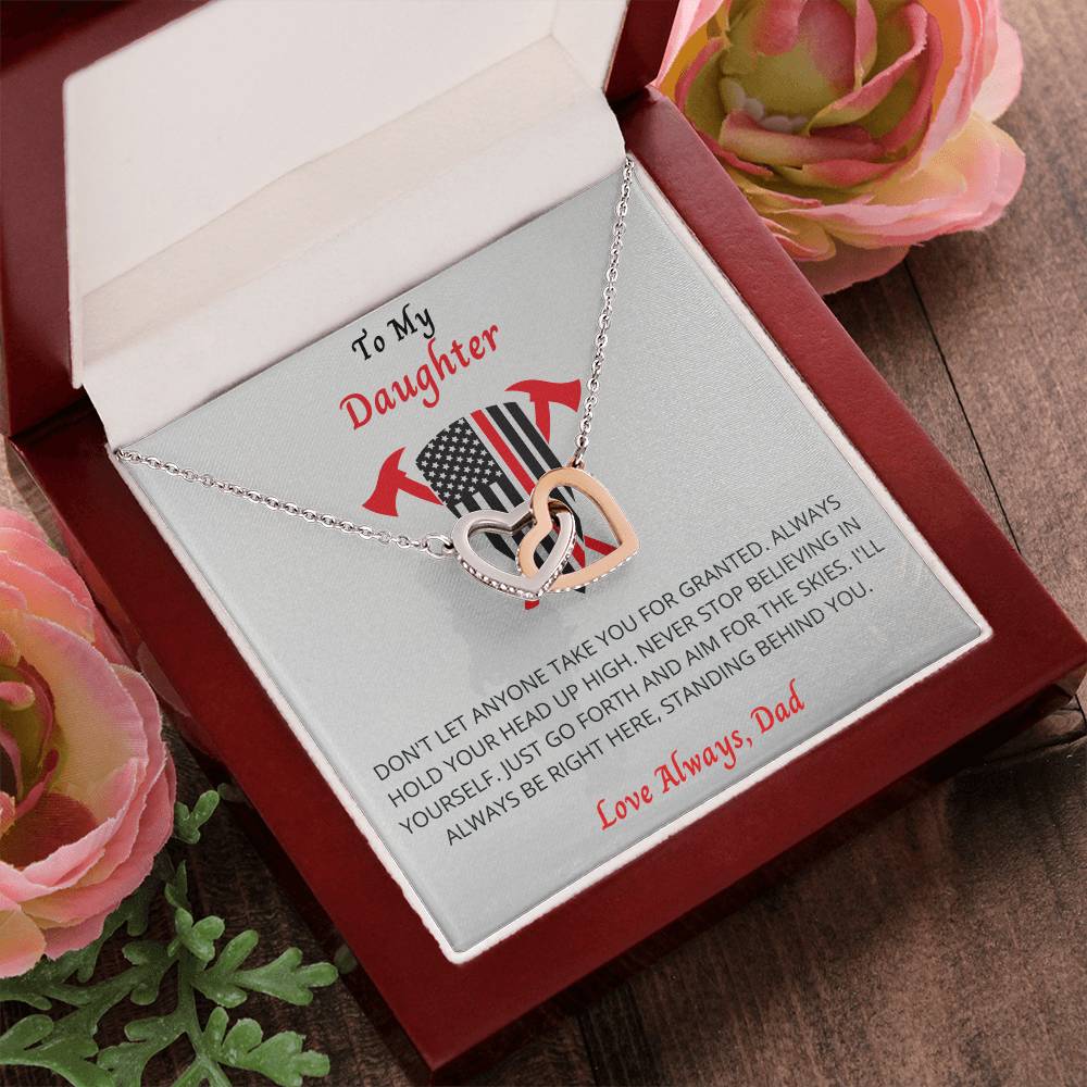 To My Daughter Necklace Interlocking Hearts Necklace