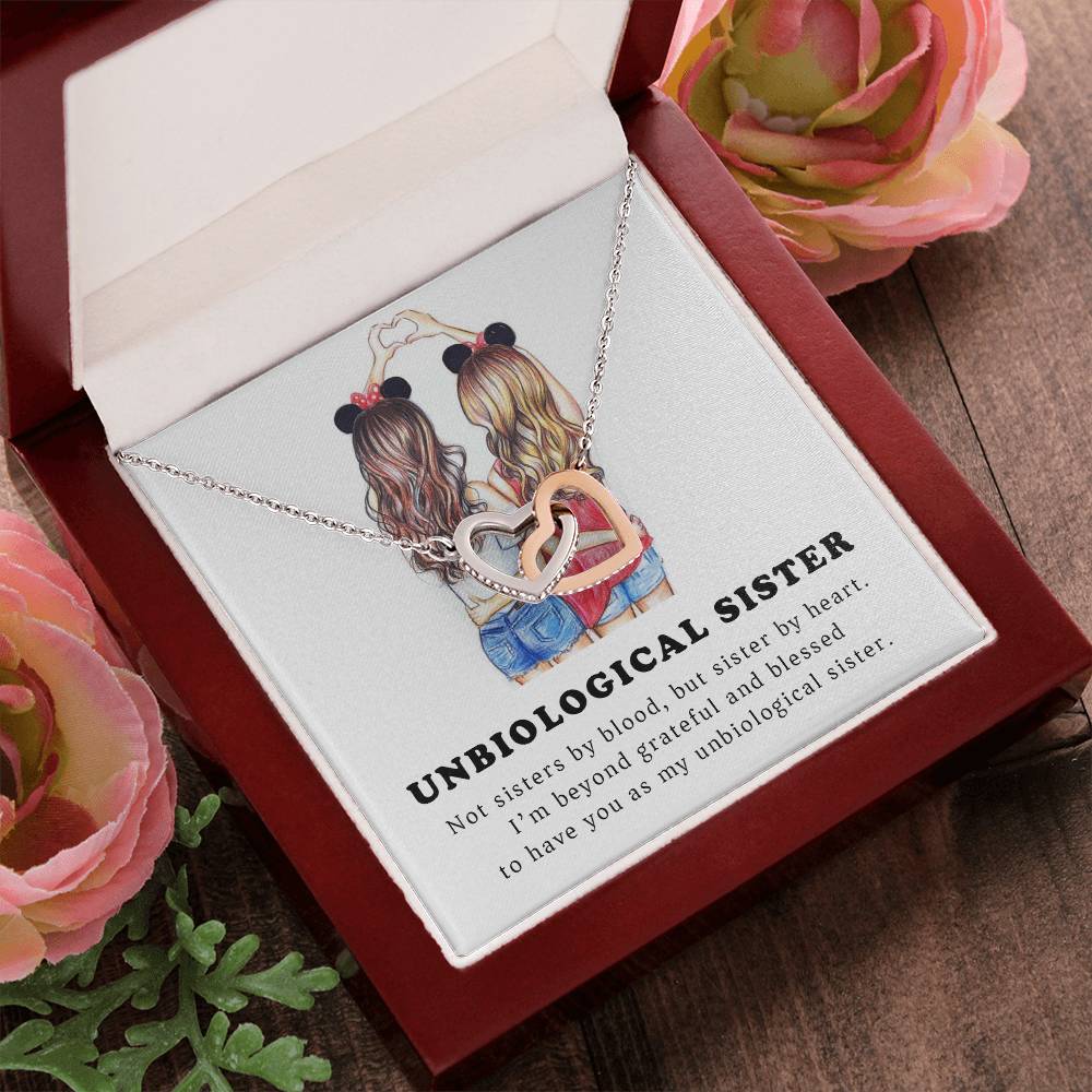 Unbiological Sister Interlocking Heart Necklace Interlocking Hearts Necklace