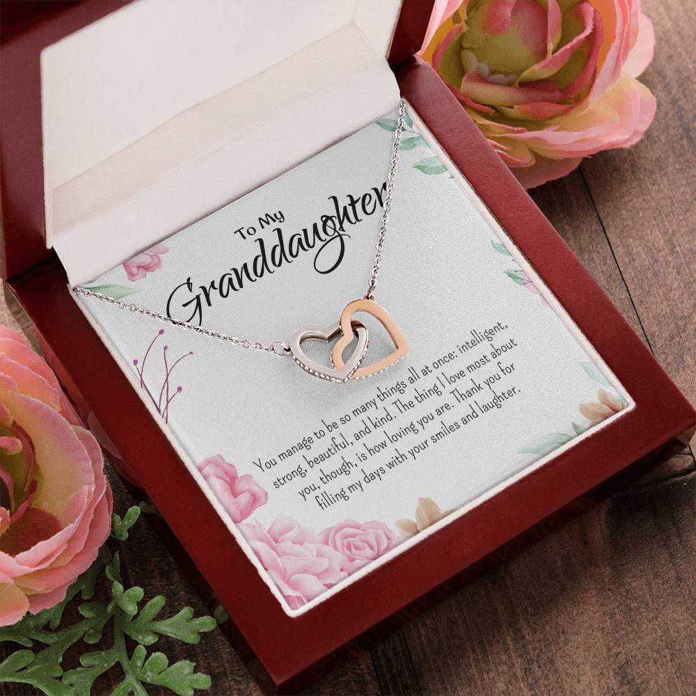 Interlocking Hearts Necklace For Granddaughter