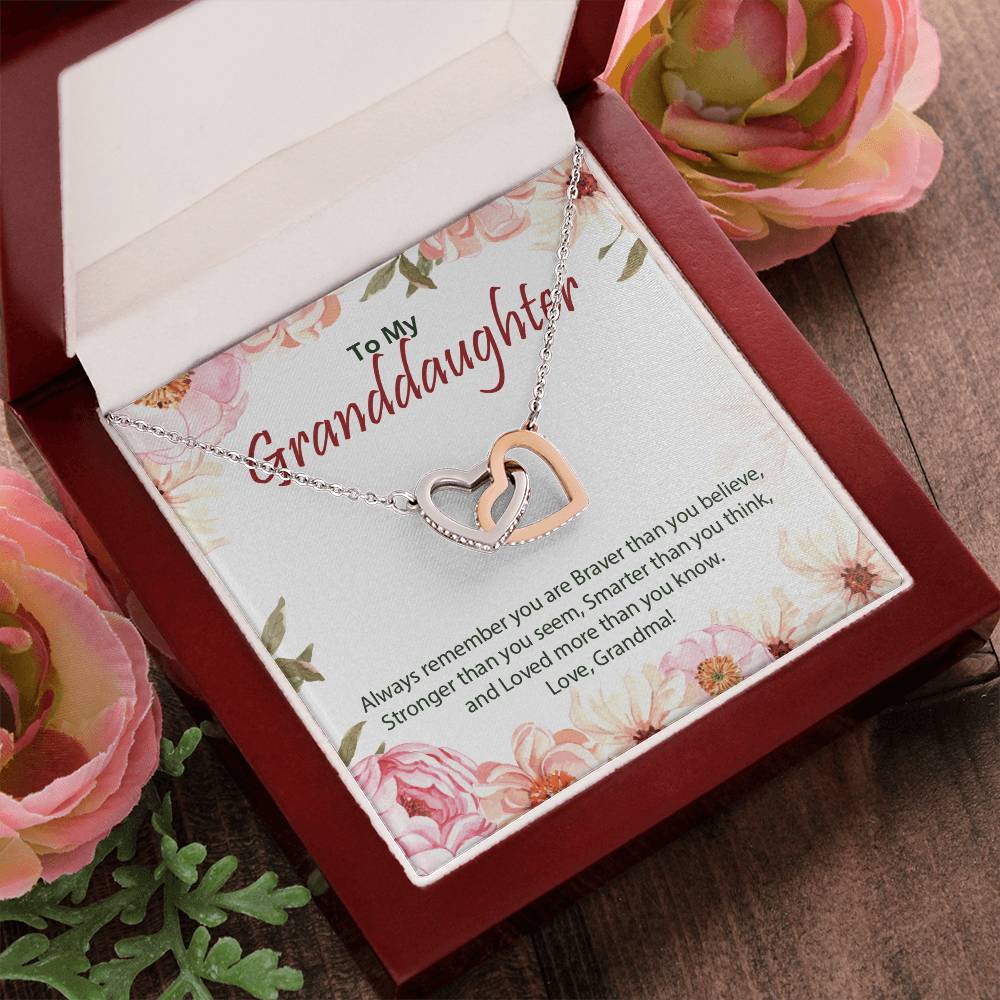 Interlocking Hearts Necklace For Granddaughter