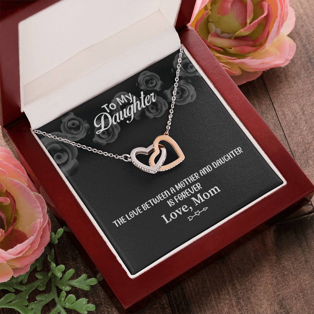 To My Daughter From Mom Interlocking Hearts Necklace Mother To Daughter Gift Birthday Gift To Daughter From Mom Daughter Necklace