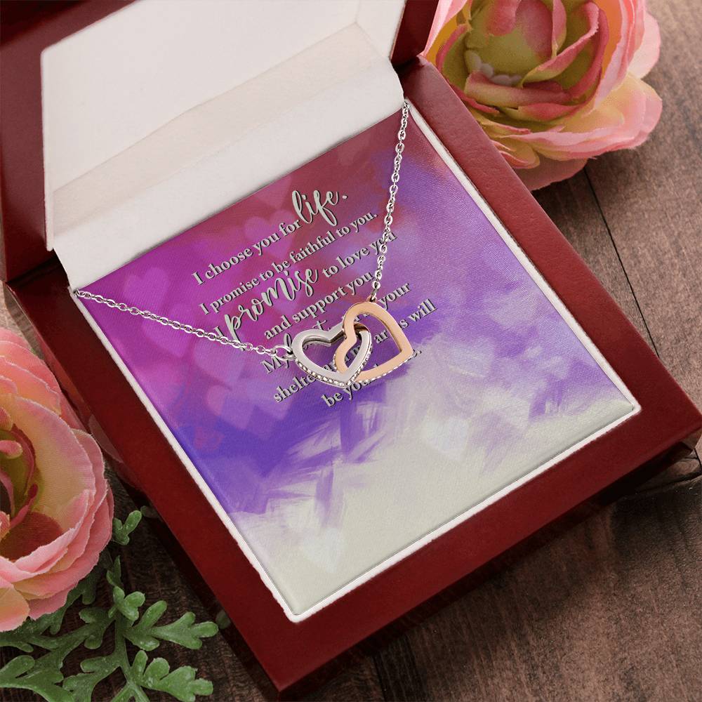 I Choose You For Life - Interlocking Heart Necklace Interlocking Hearts Necklace
