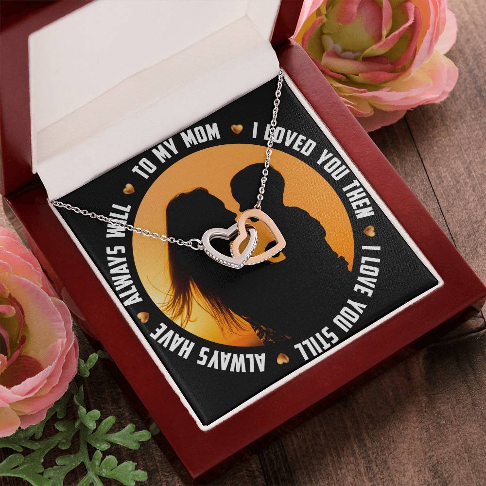 To My Beautiful Mother Interlocking Hearts Necklace