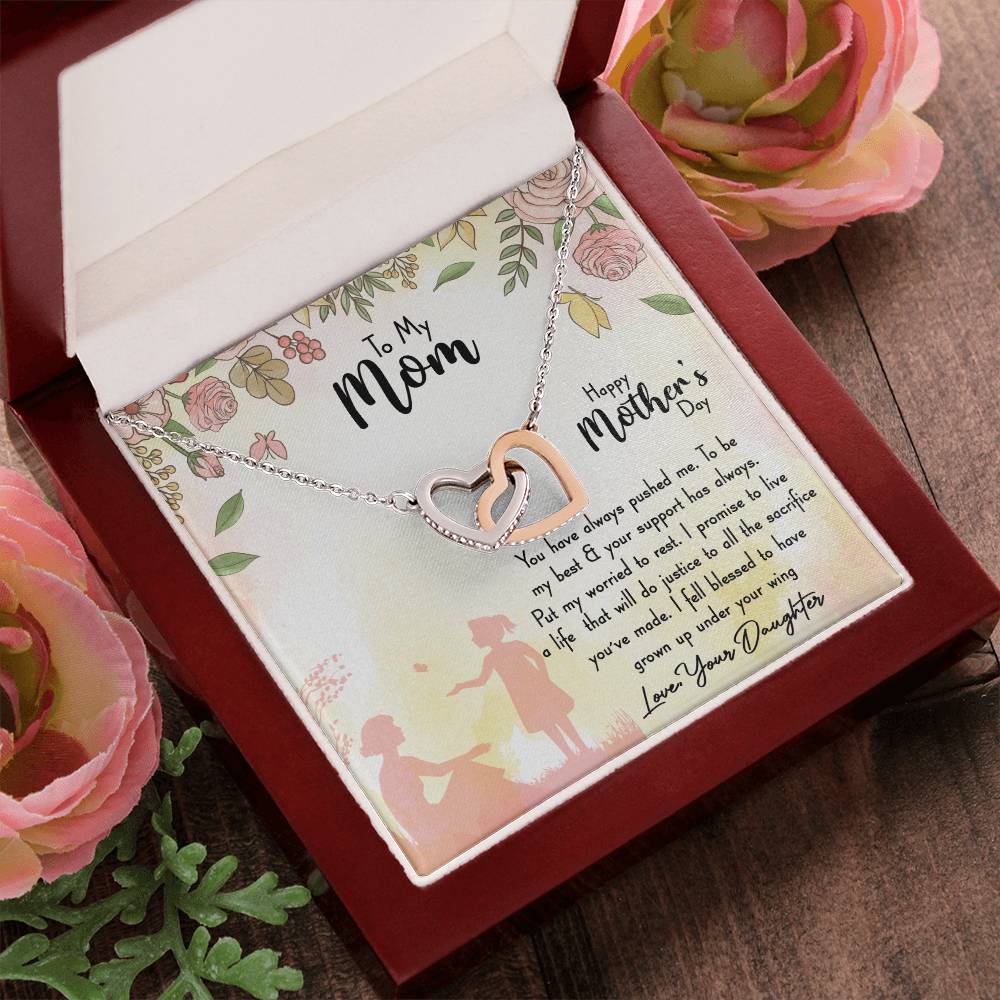 To My Mom Interlocking Hearts Necklace