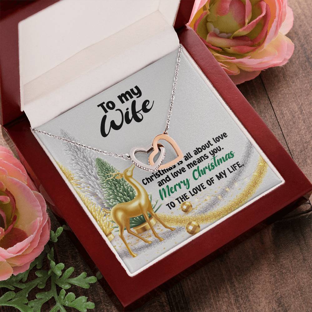 To My Wife Necklace Jewelry For My Wife Sentimental Gifts Necklace For Wife Christmas Gifts Necklace Gift Box Message Card Necklace Interlocking Hearts Necklace