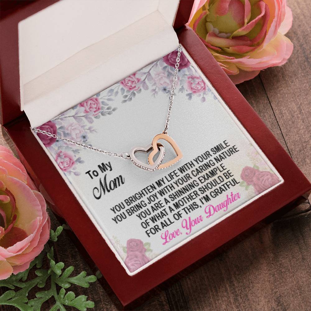 Mom Daughter Gift Mother'S Day Interlocking Hearts Necklace