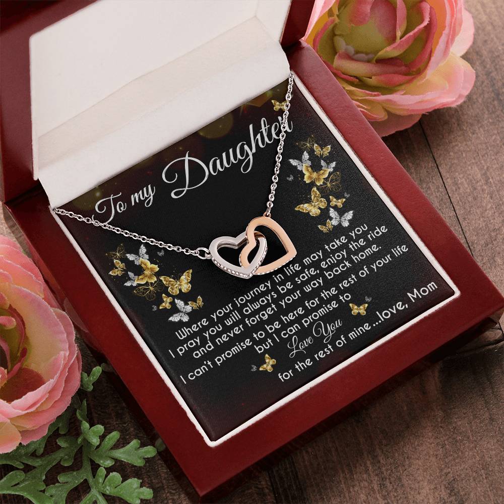 To My Daughter Interlocking Hearts Necklace