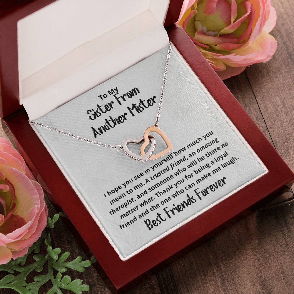 Sister From Another Mister Necklace Interlocking Hearts Necklace