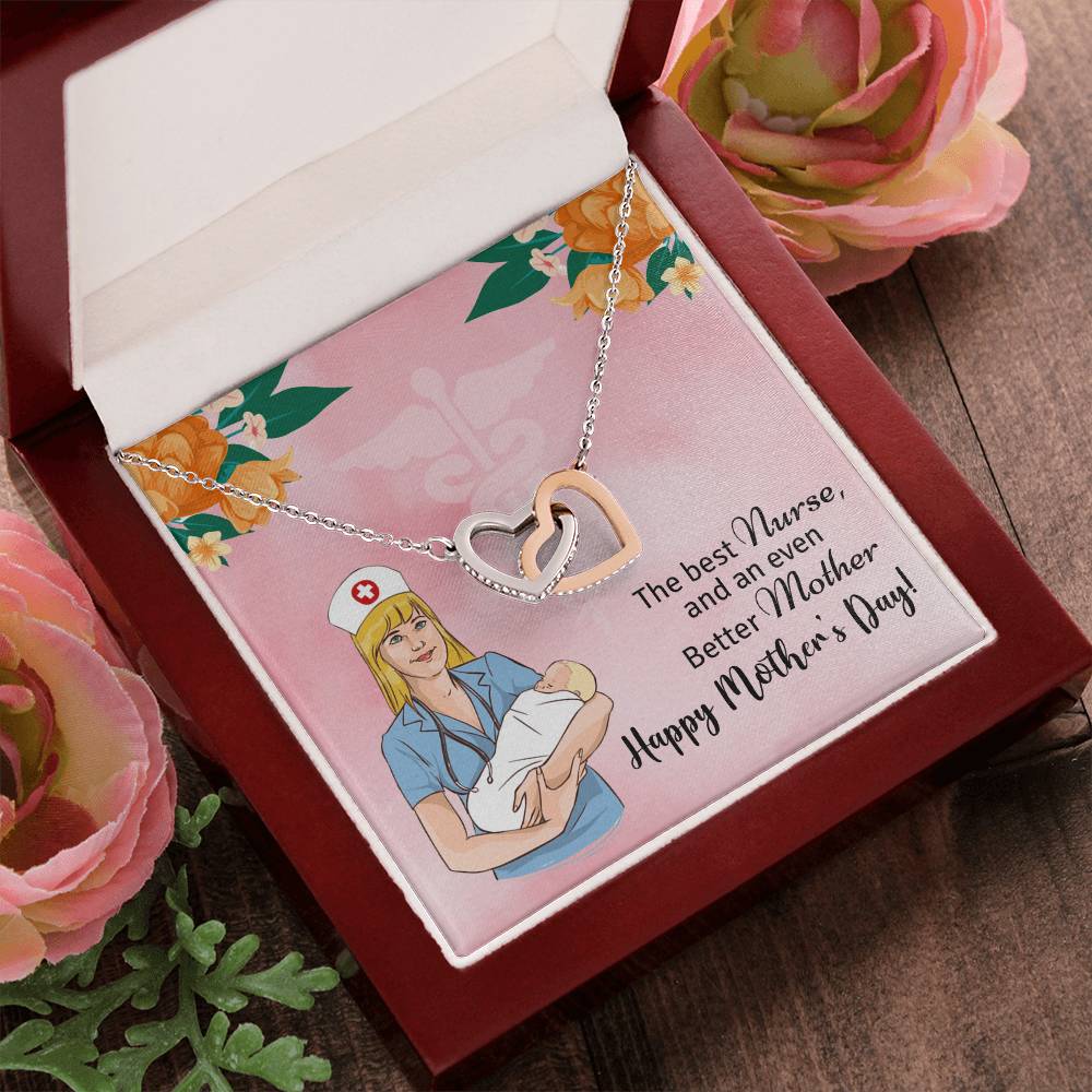 The Best Nurse And An Even Better Mother - Happy Mother'S Day - Necklace Interlocking Hearts Necklace