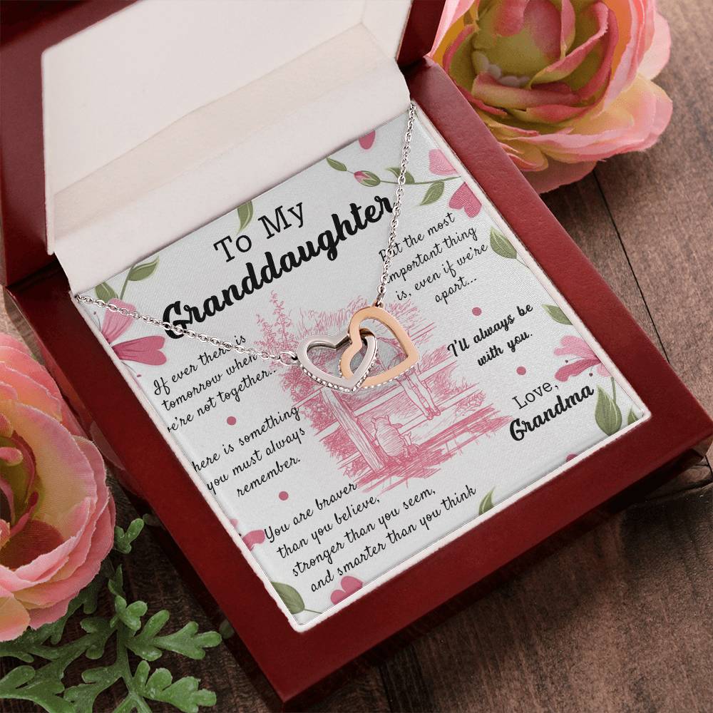 The Most Important Thing - Great Gift For Granddaughter Interlocking Hearts Necklace