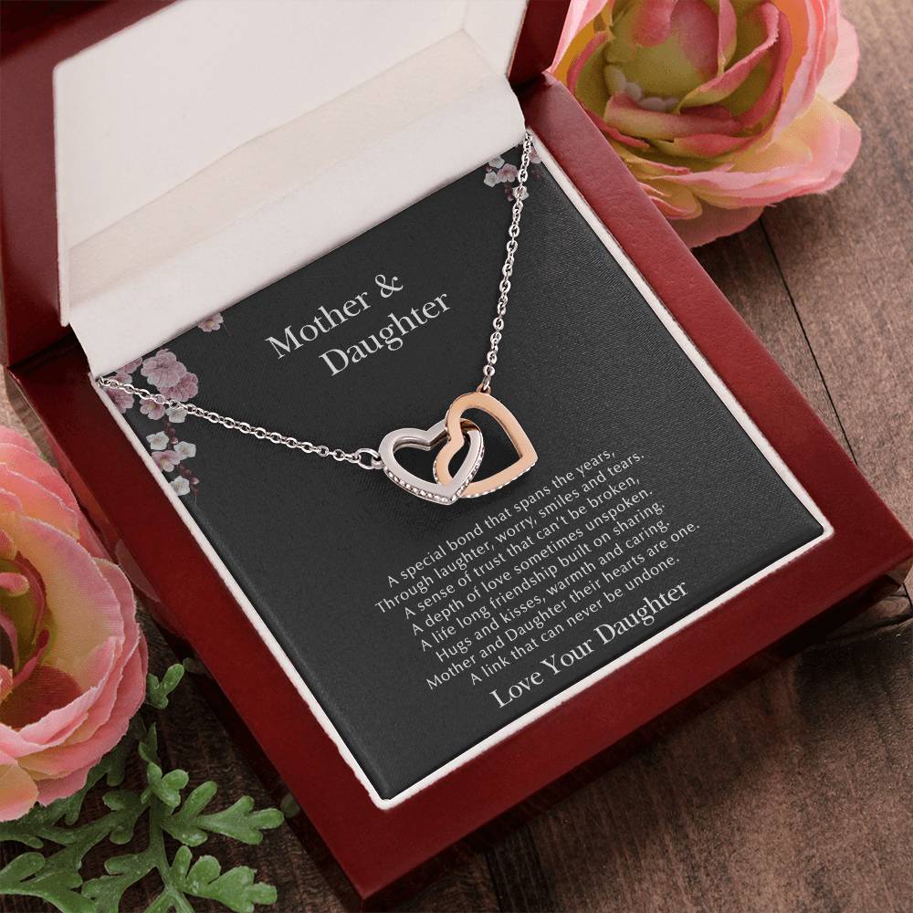 Our Hearts Are One Interlocking Hearts Necklace