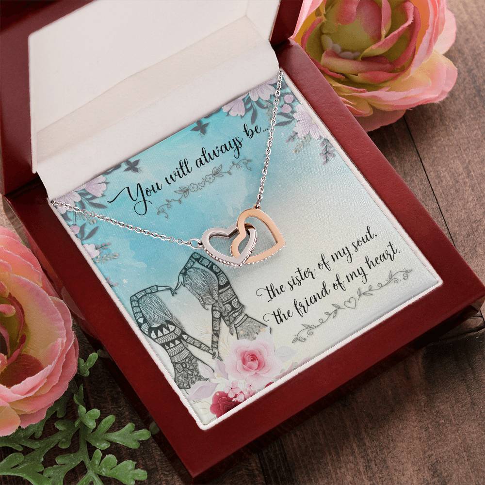 Gift For Sister - The Sister Of My Soul Necklace Interlocking Hearts Necklace