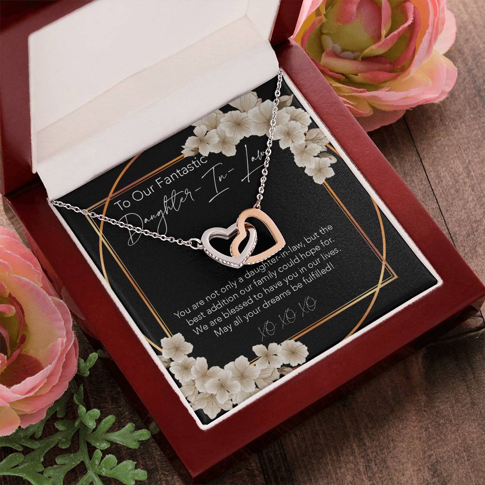 Interlocking Hearts Necklace To My Daughter-In-Law My Daughter-In-Heart Bonus Daughter Gift Daughter-In-Law Necklace Daughter-In-Law