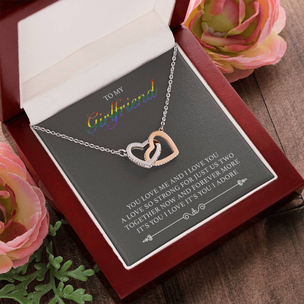 You Love Me And I Love You Interlocking Hearts Necklace