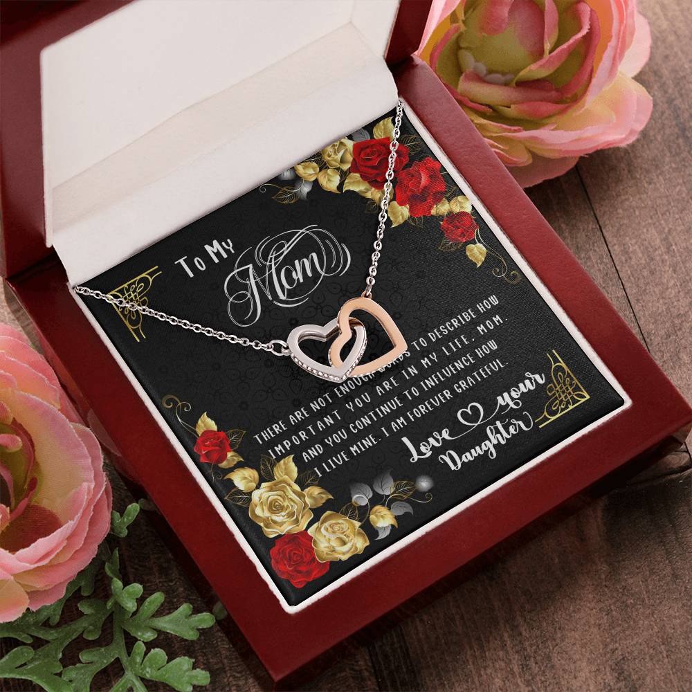 To My Mom - Interlocked Hearts Necklace Set Interlocking Hearts Necklace