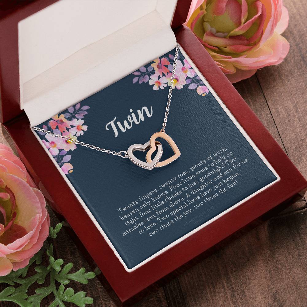 Mom Of Twins Gift Jewelry For Mother Of Twins Parents Of Twins Best Gift For New Mom Of Twins Birthday Gift For Mom Of Twins Necklace Interlocking Hearts Necklace