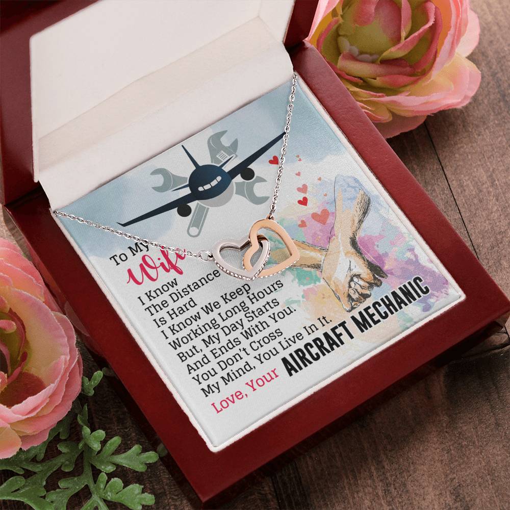 Aircraft Mechanic'S Wife - Interlocking Heart Necklace Interlocking Hearts Necklace