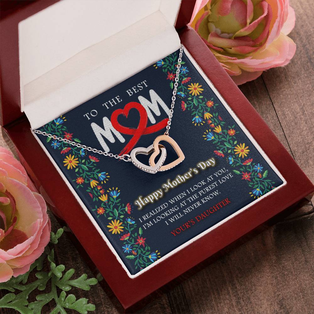 Mother'S Day Gift Interlocking Hearts Necklace
