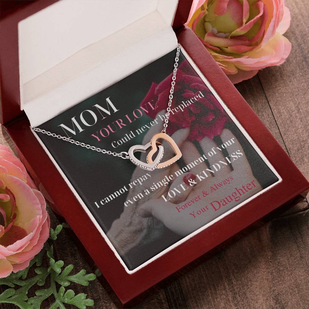 Mom Your Love Could Never Be Replaced Interlocking Hearts Necklace