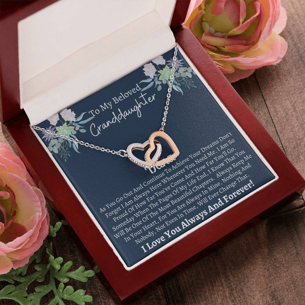 Granddaughter Gift Interlocking Hearts Necklace