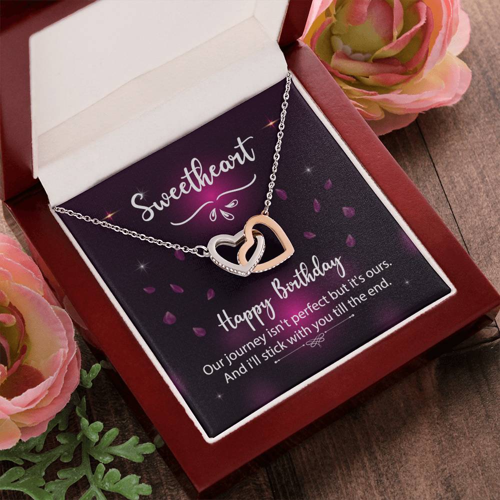 To Significant Other ☆ Sweetheart Happy Birthday ☆ Interlocking Hearts Necklace