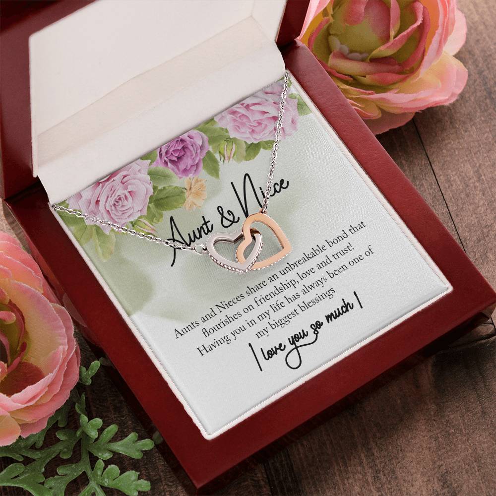Aunt And Niece Necklace Interlocking Hearts Necklace