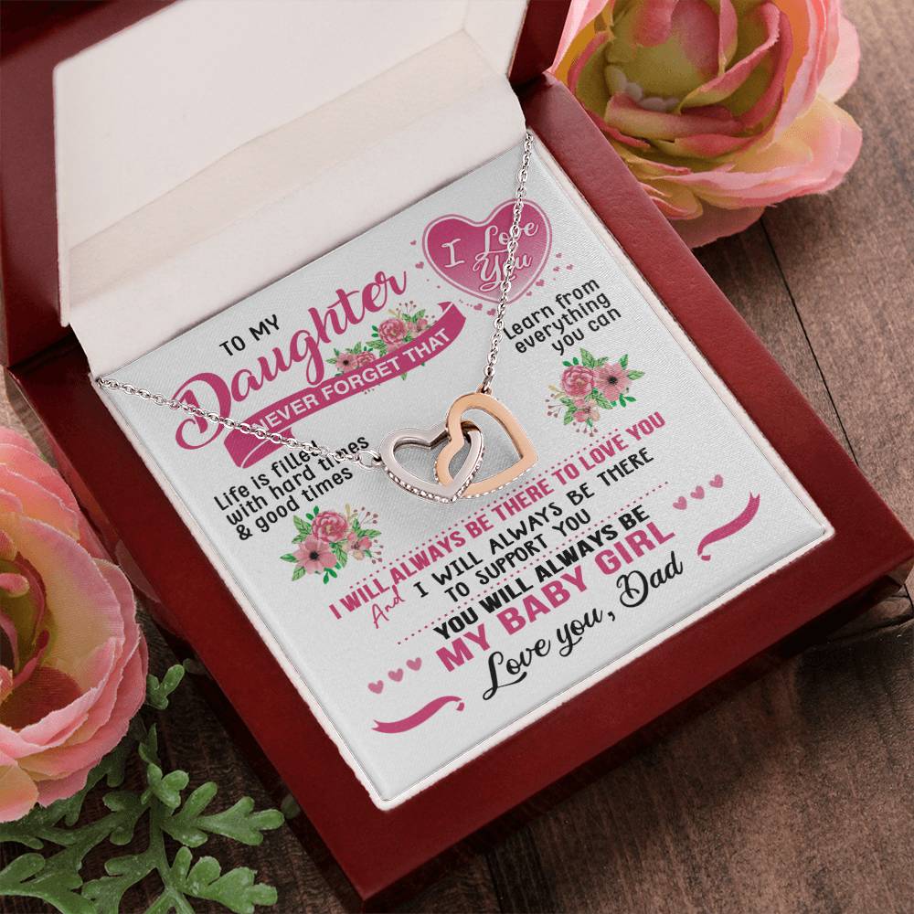 Daughter Dad Interlocking Hearts Necklace