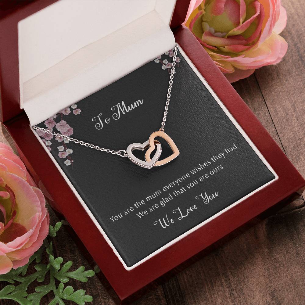 We Love Mum Interlocking Hearts Necklace