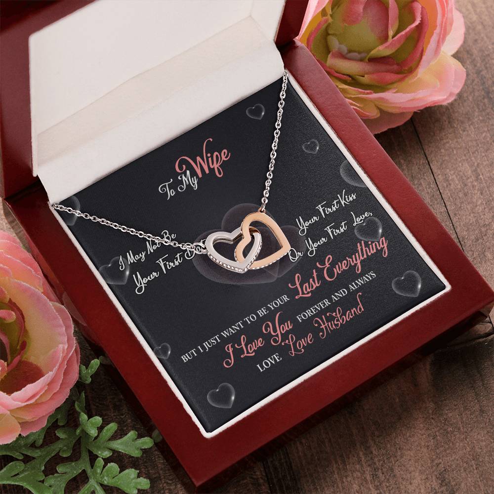 To My Wife - I Love You Forever And Always - Interlocking Hearts Necklace
