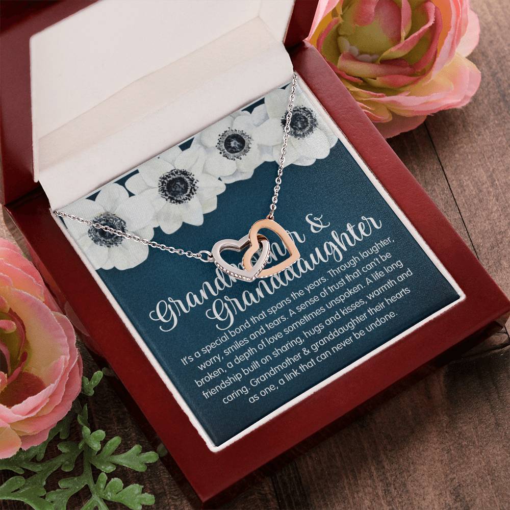 Granddaughter & Grandmother Love Interlocking Heart Necklace Interlocking Hearts Necklace