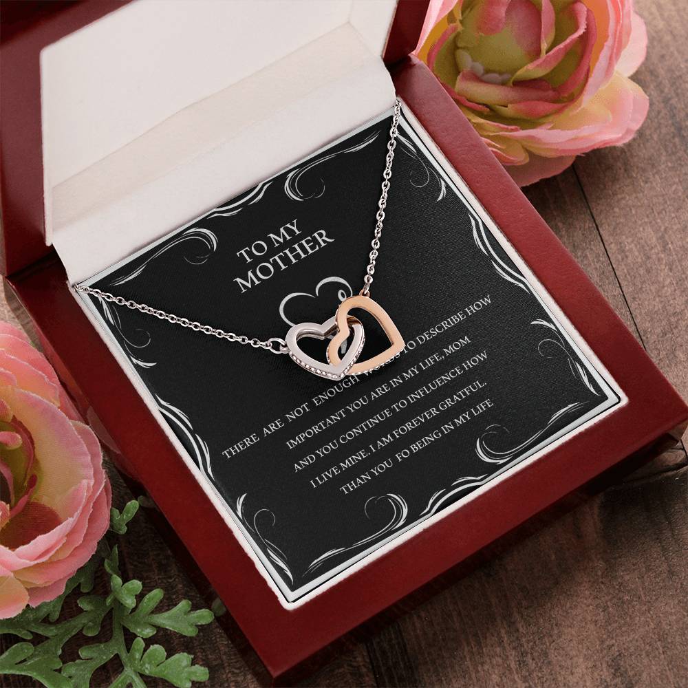 To My Mother - Two Hearts Interlocking Hearts Necklace