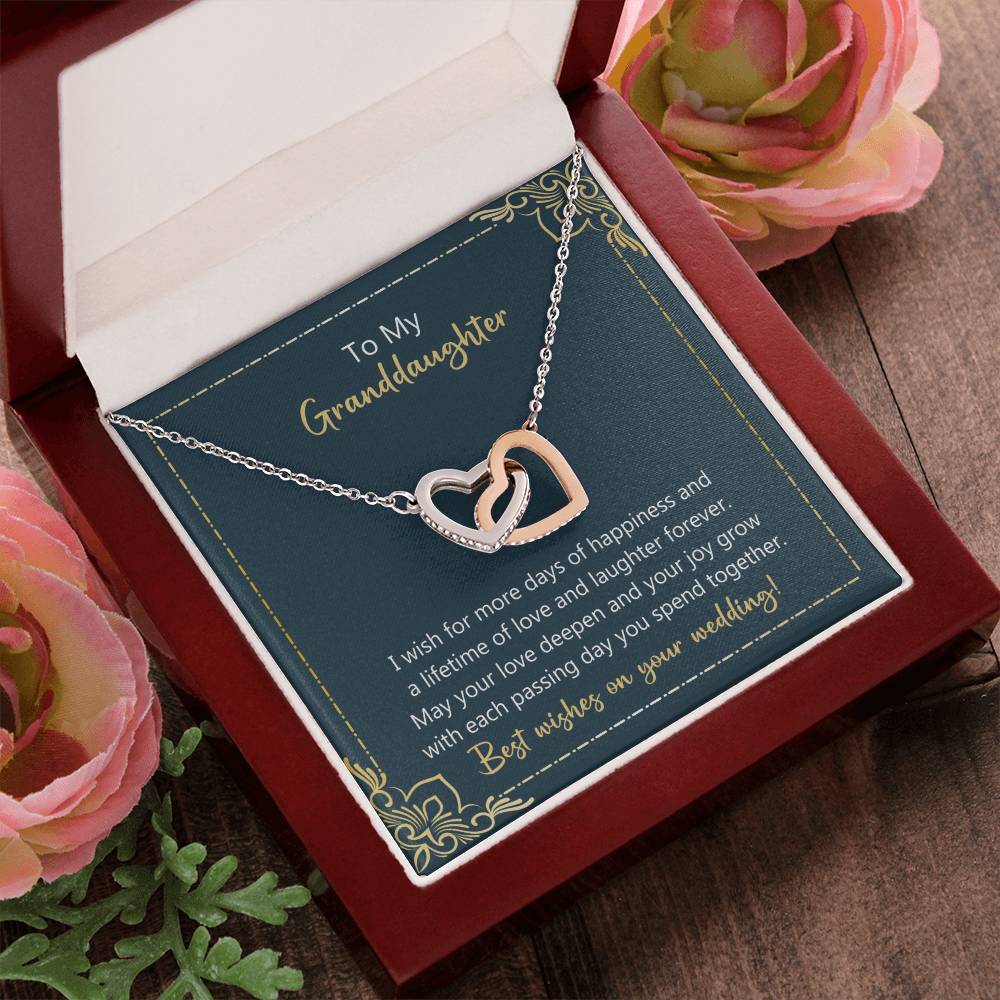 To My Granddaughter May Your Love Deepen Necklace Interlocking Hearts Necklace