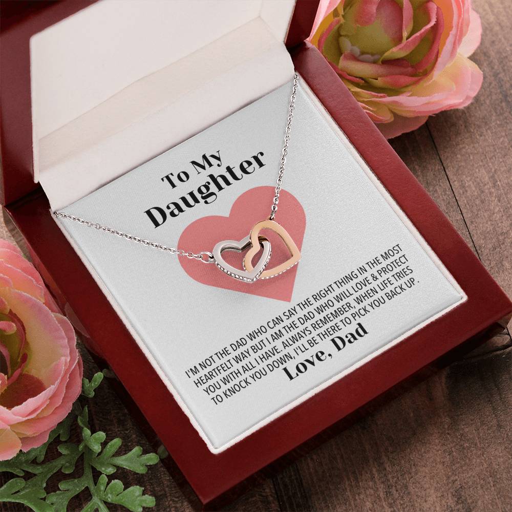 Daughter Love & Protection Necklace Interlocking Hearts Necklace