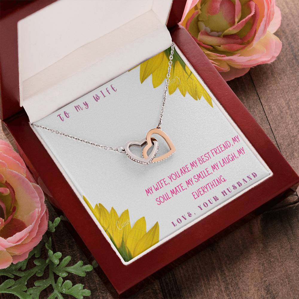 Gift To My Wife Heart Interlocked Necklace On Anniversary Or Birthday Interlocking Hearts Necklace