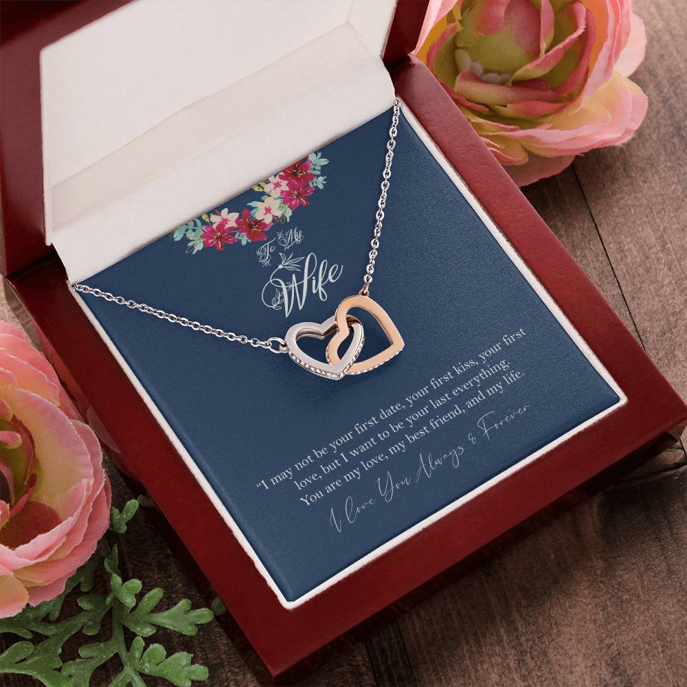 To My Wife - Non-Customizable Design #1 Interlocking Hearts Necklace