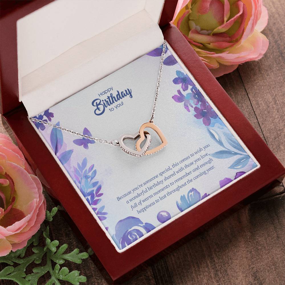 Birthday Edition Wonderful Birthday With Full Of Love! - Interlocking Hearts Necklace