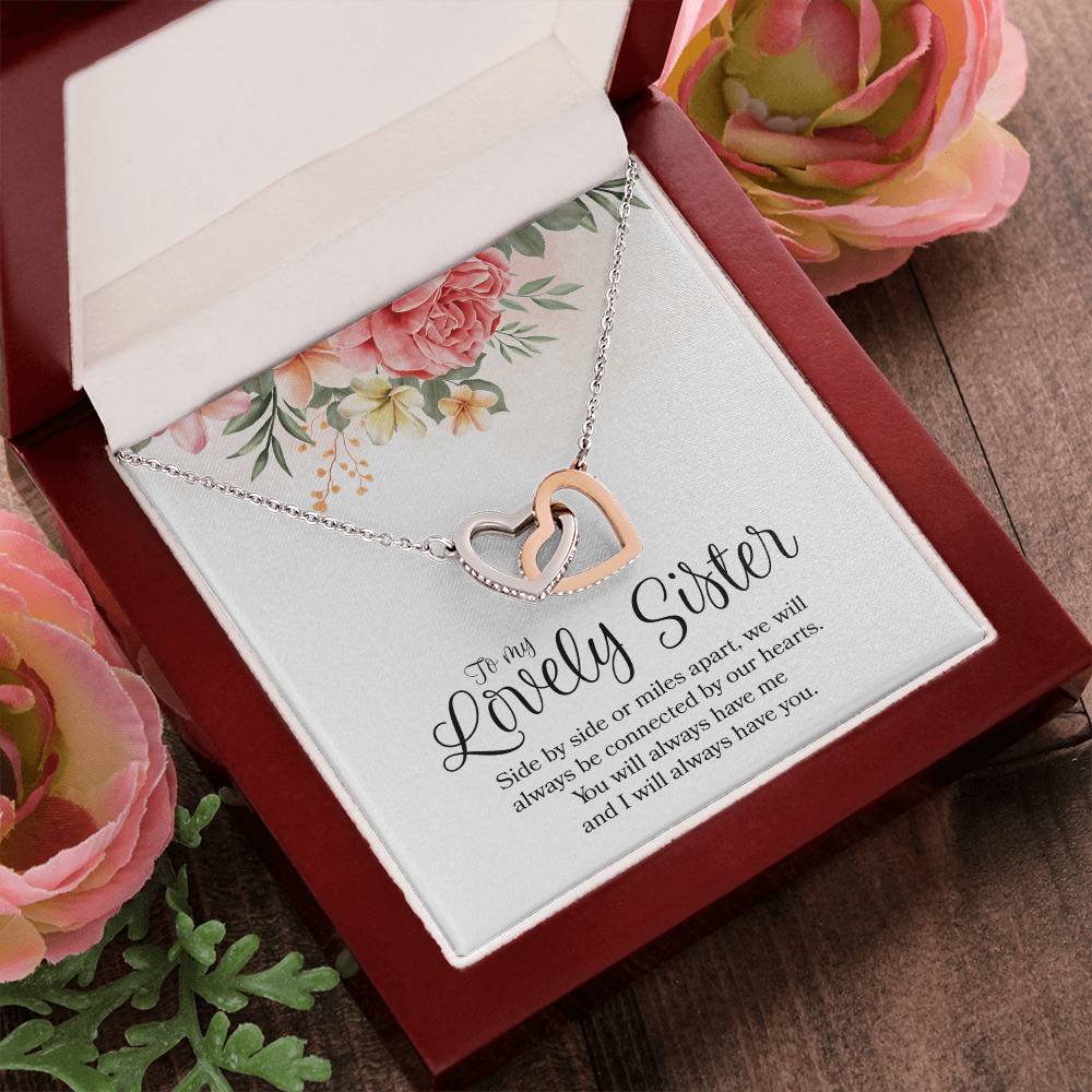 Interlocking Hearts - To Sister Interlocking Hearts Necklace