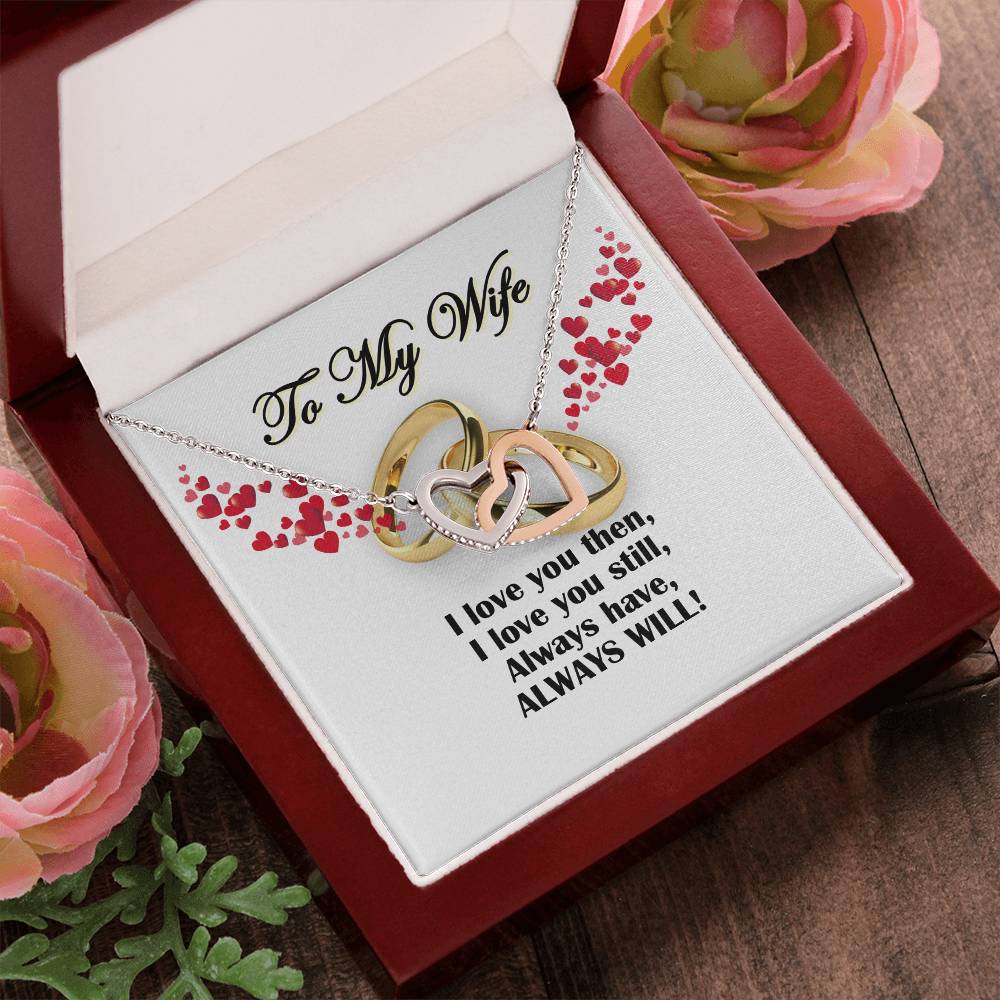 To My Wife - I Love You Forever - Perfect Gift For Wife - Tmfw26 Interlocking Hearts Necklace