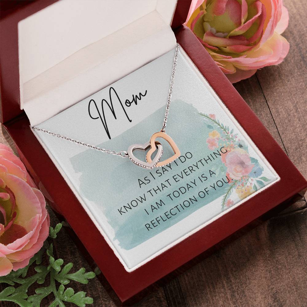 Mom Gift Necklace Mother Of The Bride Gift Gift To Mom From Bride Necklace Interlocking Hearts Necklace