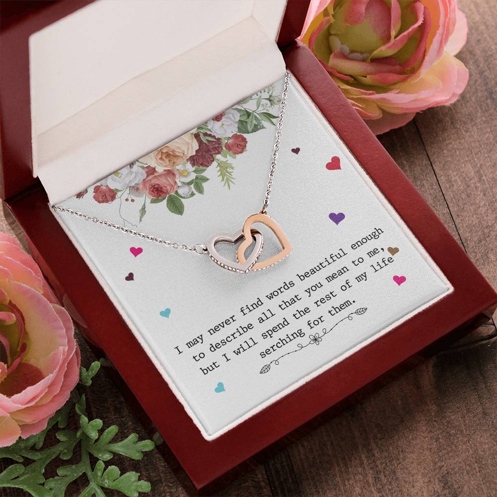 To My Wife Necklace - Anniversary Gift For Wife - Gift For Wife Interlocking Hearts Necklace