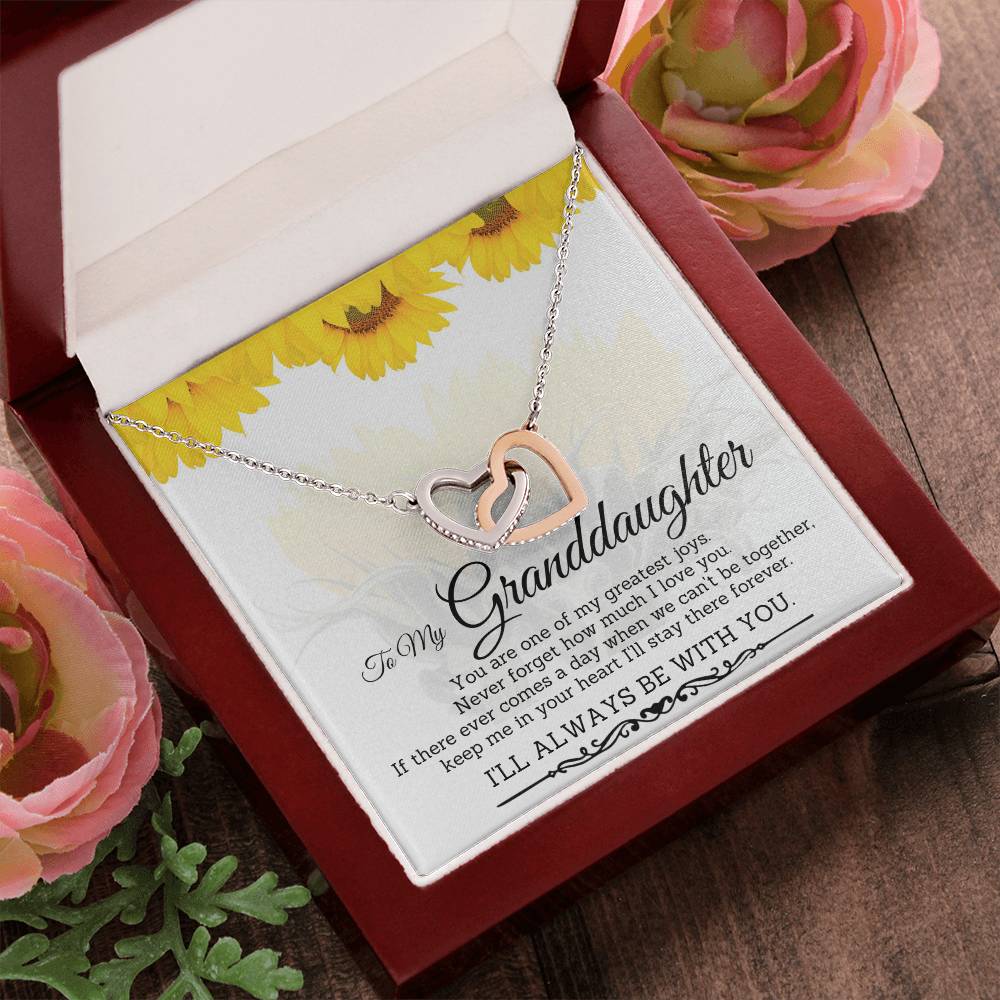 To My Granddaughter-Interlocking Hearts Necklace