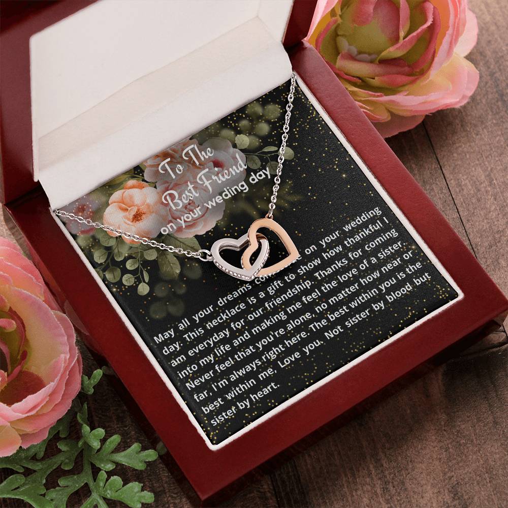Wedding Gift - To My Best Friend Interlocking Hearts Necklace