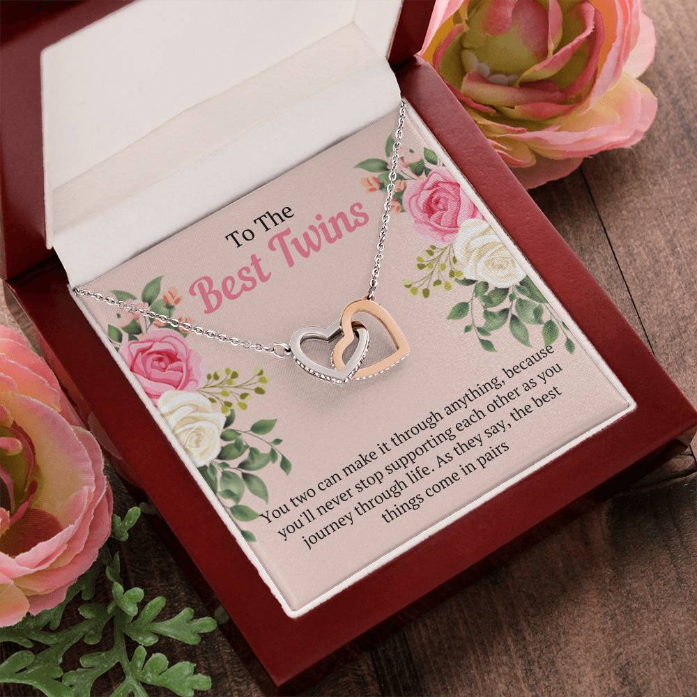 Best Birthday Gift For Twin Sisters Interlocking Hearts Necklace