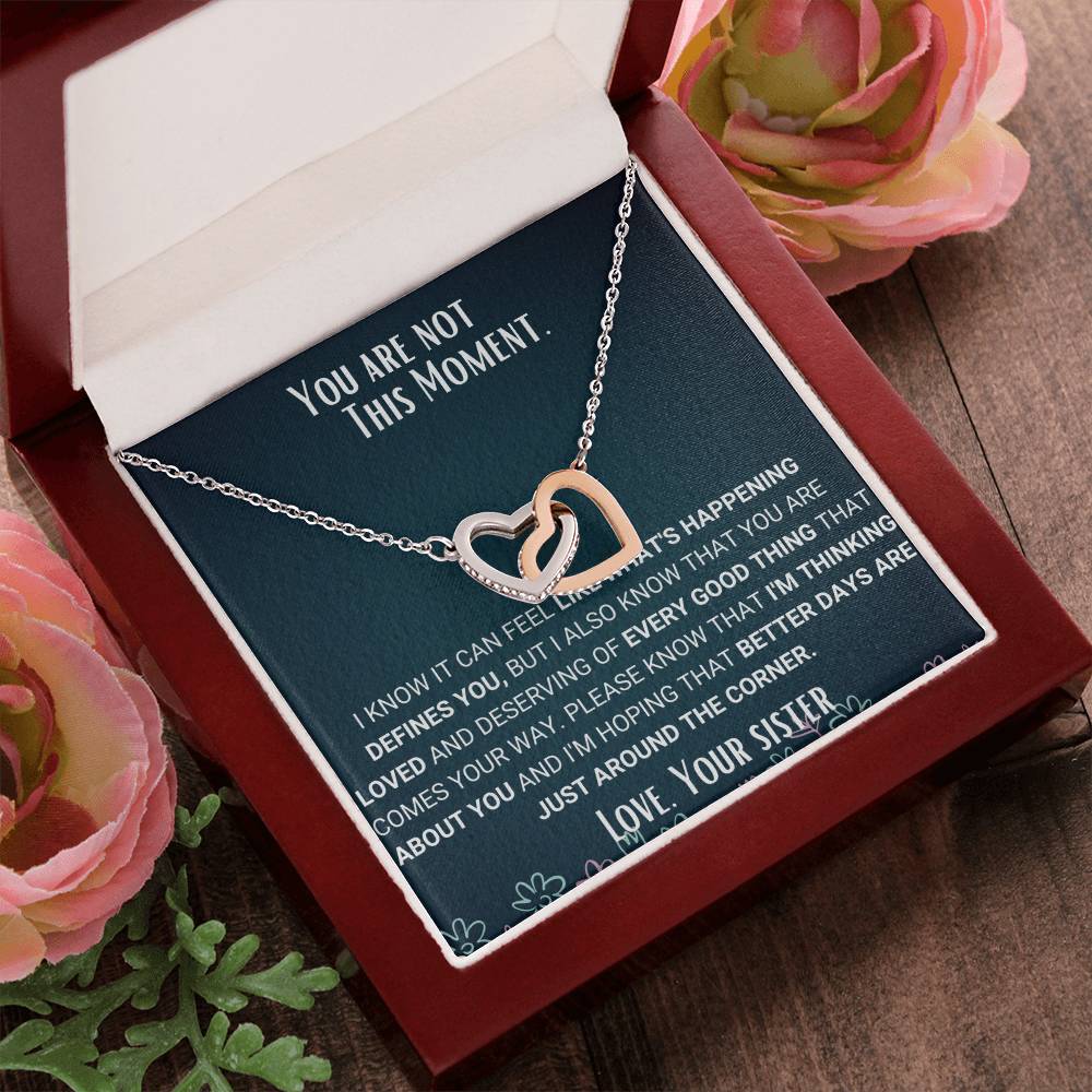 Interlocked Necklace Sympathy Jewelry Sister To Sister Gift Interlocking Hearts Necklace