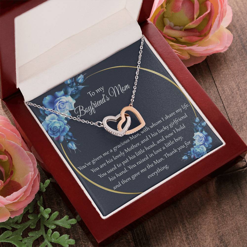 To My Boyfriends Mom Interlocking Hearts Necklace