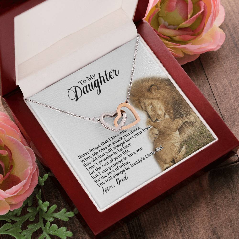 To My Daughter - You Will Always Be Daddy'S Little Girl - Necklace Mb Interlocking Hearts Necklace