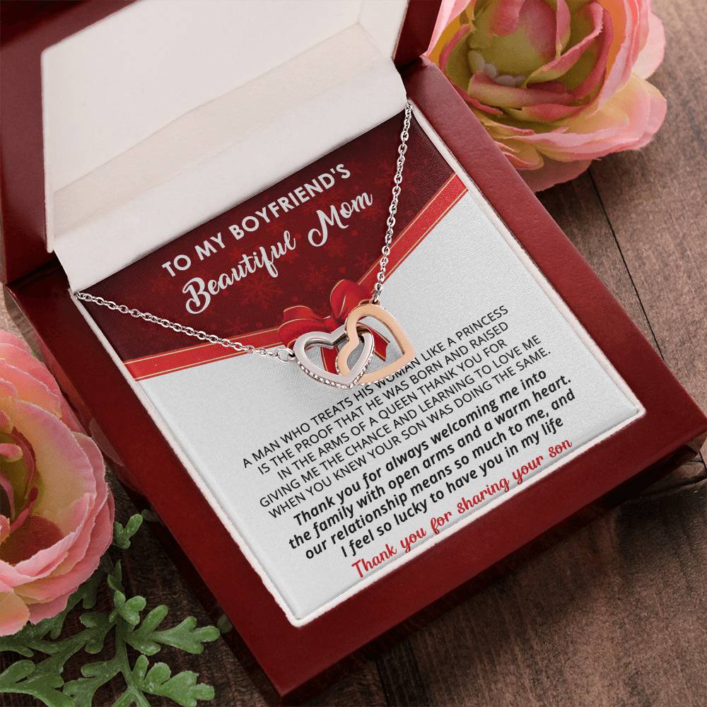 Gift For Boyfriend'S Mom - A Queen - Interlocking Interlocking Hearts Necklace