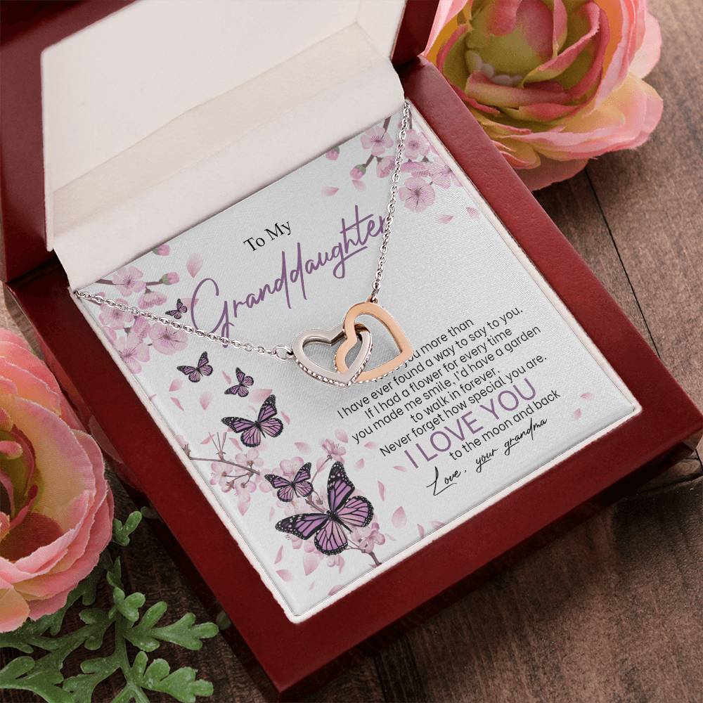 I Love You The Most - Best Gift For Granddaughter Interlocking Hearts Necklace