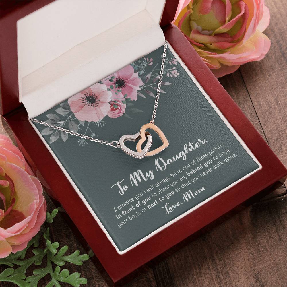 To My Daughter - I Promise You - Necklace Interlocking Hearts Necklace