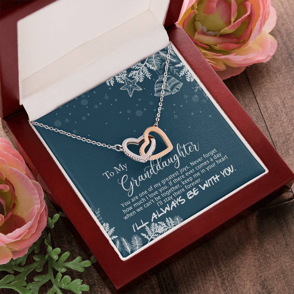 To My Granddaughter - I'Ll Always Be With You - Interlocking Hearts Necklace